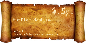 Heffler Szabina névjegykártya